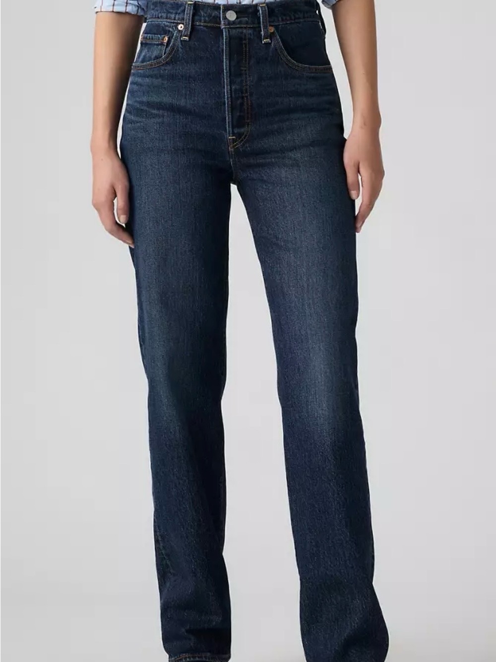Brand new Levi’s ribcage straight dark blue jeans